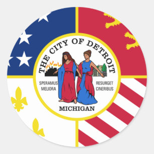 Detroit, Michigan, Verenigde Staten Ronde Sticker