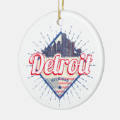 Detroit Michigan Verenigde Staten Skyline  Verenig Keramisch Ornament (Links)