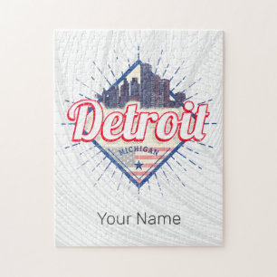 Detroit Michigan Verenigde Staten Skyline  Verenig Legpuzzel