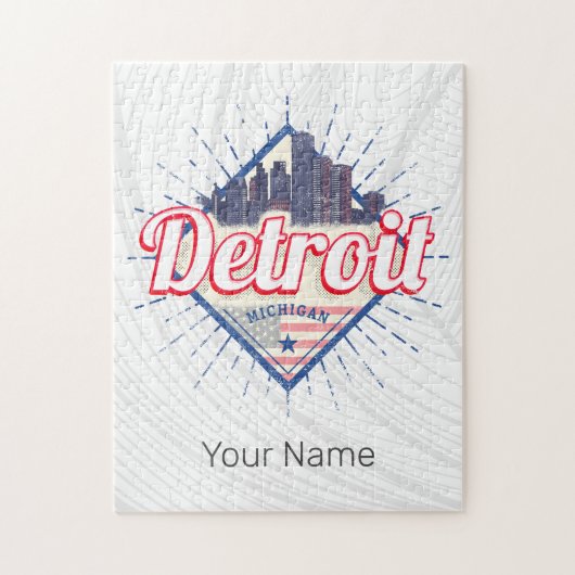 Detroit Michigan Verenigde Staten Skyline  Verenig Legpuzzel (Verticaal)