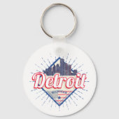 Detroit Michigan Verenigde Staten Skyline Verenig Sleutelhanger (Voorkant)