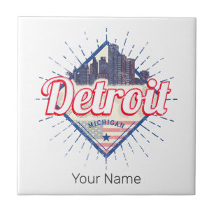 Detroit Michigan Verenigde Staten Skyline  Verenig Tegeltje