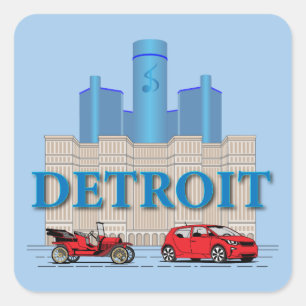 Detroit Michigan Verenigde Staten Vierkante Sticker