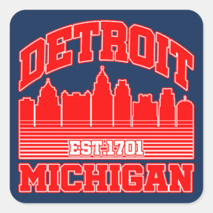 Detroit, Michigan Vierkante Sticker