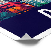 Detroit Michigan Vintage Travel Illustratie Poster (Hoek)