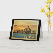 Detroit Michigan Vintage Travel Kaart (Gele Bloem)