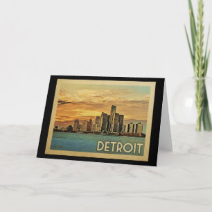 Detroit Michigan Vintage Travel Kaart