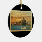 Detroit Michigan Vintage Travel Keramisch Ornament (Rechts)
