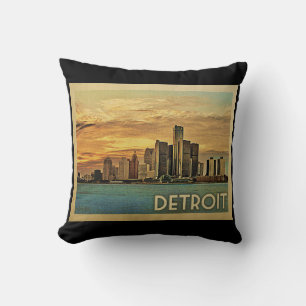 Detroit Michigan Vintage Travel Kussen