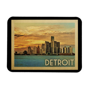 Detroit Michigan Vintage Travel Magneet