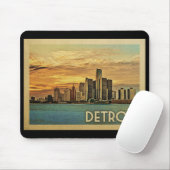 Detroit Michigan Vintage Travel Muismat (Met muis)