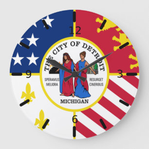 Detroit (Michigan) vlag Grote Klok