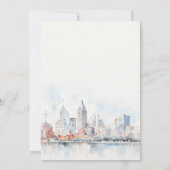 Detroit Michigan Watercolor Landscape Engagement Kaart (Achterkant)