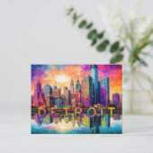 Detroit Motor City Briefkaart (Staand voorkant)