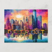 Detroit Motor City Briefkaart (Voorkant)