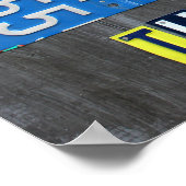 Detroit Motor City License Bord Skyline Poster (Hoek)