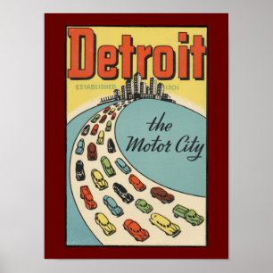 Detroit motor city poster  kunst posters