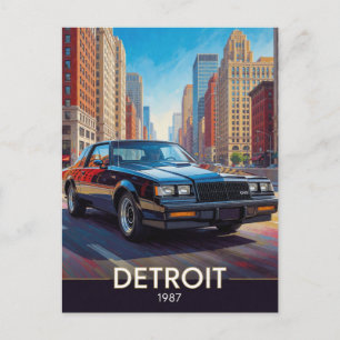 Detroit Motor City Prestatie 1987 Michigan Briefkaart