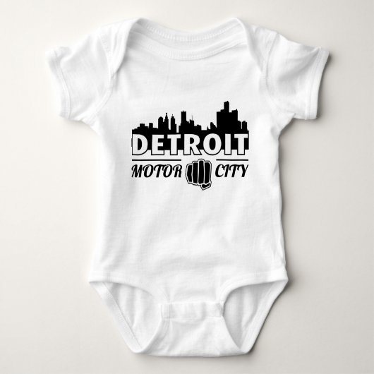 Detroit Motor City Skyline Baby Creeper Romper (Voorkant)