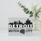 Detroit Motor City Skyline Briefkaart (Staand voorkant)