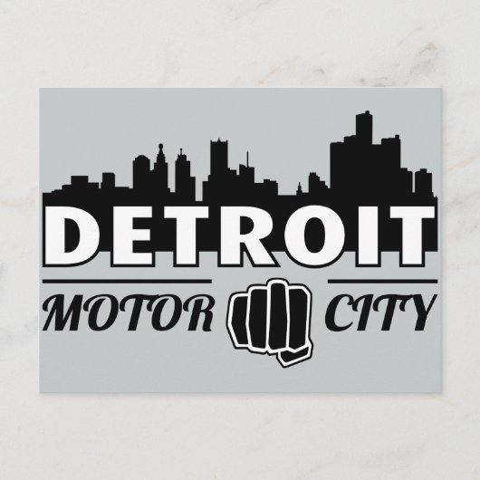 Detroit Motor City Skyline Briefkaart (Voorkant)