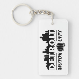 Detroit Motor City Skyline Sleutelhanger