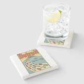 Detroit motor stad  kunst stenen onderzetter (Zijkant)