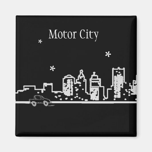 Detroit - Motor Stad - Michigan Magneet (Voorkant)