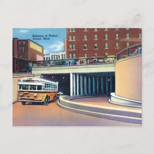Detroit naar Windsor Tunnel Briefkaart (Voorkant)