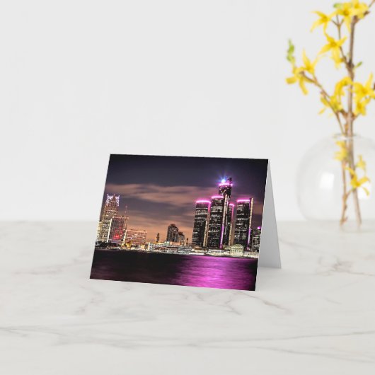 Detroit Notecard Kaart (Gele Bloem)