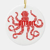 Detroit Octopus Keramisch Ornament (Voorkant)