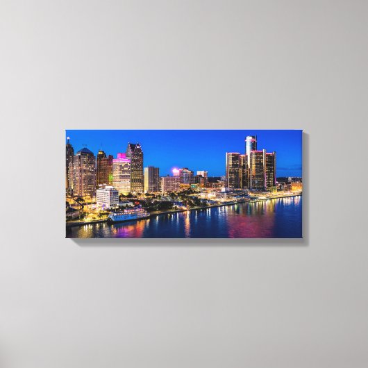 Detroit Oktober Skyline Canvas Print (Voorkant)