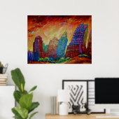 Detroit on the Rocks I - Canvas Print (Thuiskantoor)