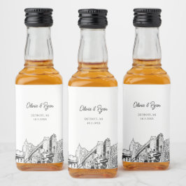 Detroit Party Favor Welkom Gift Custom Likeurfles Etiket