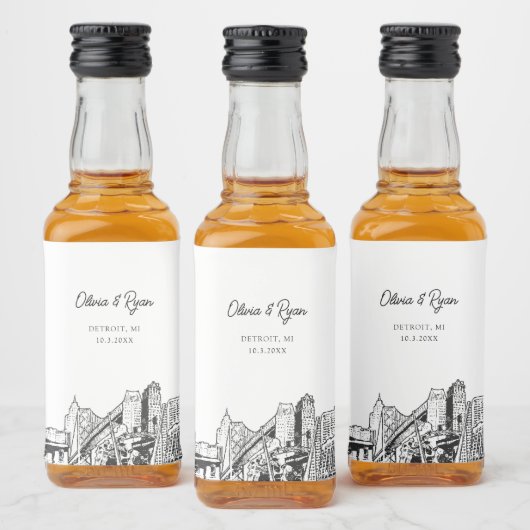 Detroit Party Favor Welkom Gift Custom Likeurfles Etiket (Flessen)