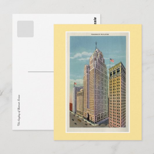  Detroit Penobscot Building Briefkaart (Voorkant / Achterkant)