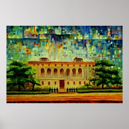 Detroit Public Main Library Renditie 1 Poster (Voorkant)