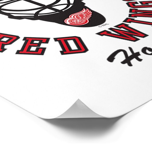 Detroit Red Wings Hockey Mask Gray Officially Lice Poster (Hoek)