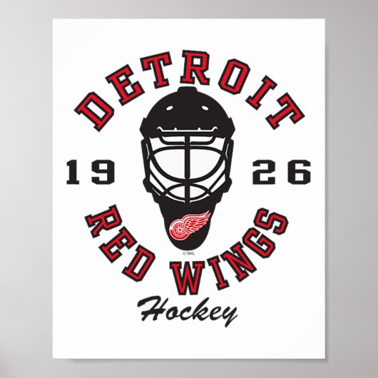 Detroit Red Wings Hockey Mask Gray Officially Lice Poster (Voorkant)