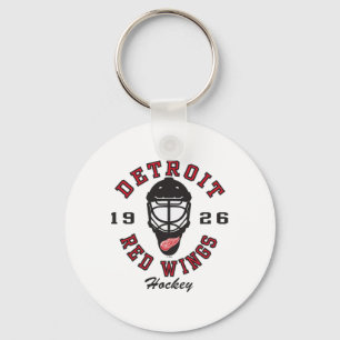 Detroit Red Wings Hockey Mask Wit Officieel Gelice Sleutelhanger