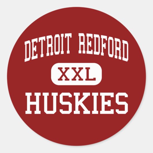 Detroit Redford - Huskies - High - Detroit Ronde Sticker (Voorkant)
