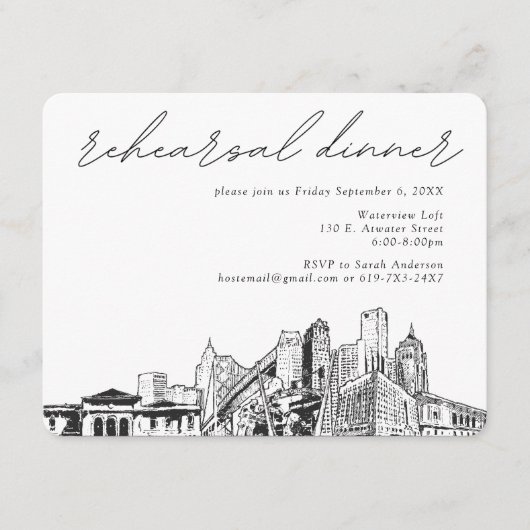 Detroit repetitie diner bruiloft behuizing Kaart (Voorkant)