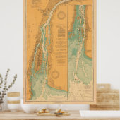 Detroit River Chart Map Poster (Keuken)