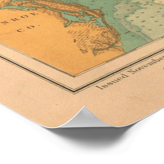 Detroit River Chart Map Poster (Hoek)