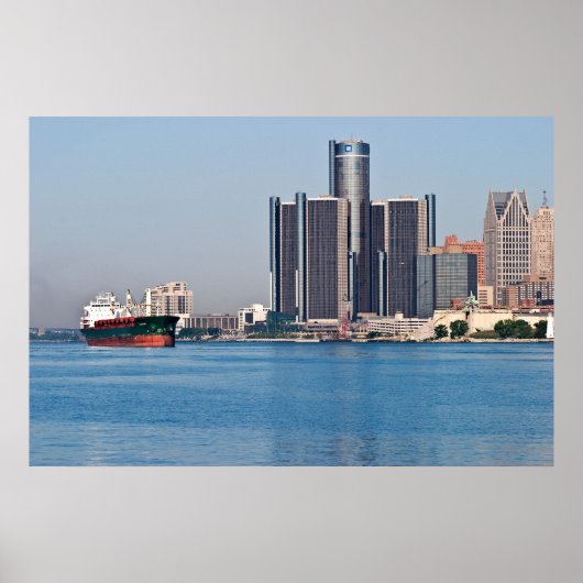 Detroit River Skyline Poster (Voorkant)