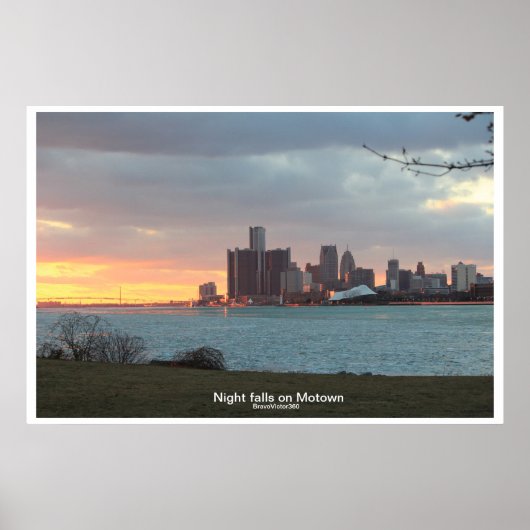 Detroit Riverscape Poster (Voorkant)