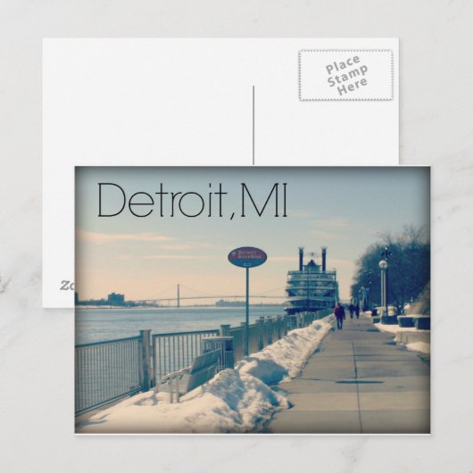 Detroit Riverwalk Briefkaart (Voorkant / Achterkant)