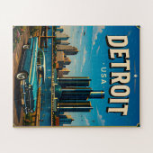 Detroit Riverwalk Silhouette Legpuzzel (Horizontaal)