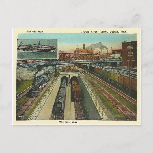 Detroit riviertunnel Briefkaart (Voorkant)