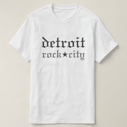Detroit Rock City Mannen Black and White T-shirt (Design voorkant)